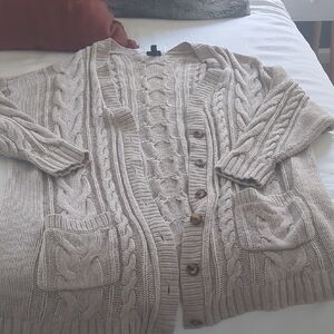 Torrid Taupe Cable Knit Cardigan